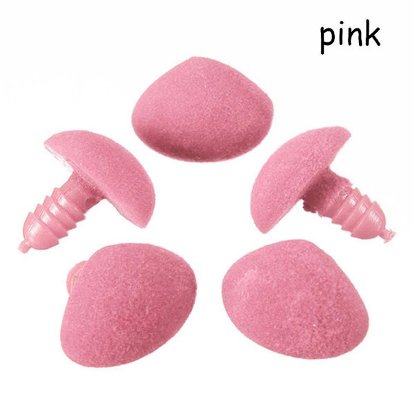 10 st plast triangulära näsor sammet näsa docka hantverk knapp björn plysch leksaker djur diy gör dockor säkerhetsnäsa tillbehör Pink