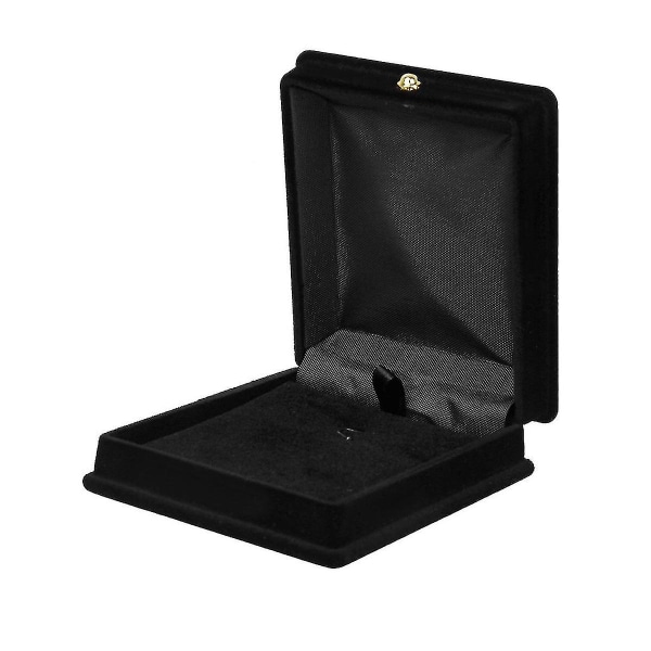 1 x Fløjls Halskæde Kæde Smykker Display Opbevaring Æske Gave Etui Holder Organizer---sort-haoyi