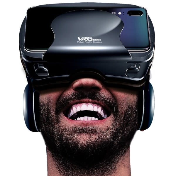 3D VR-briller Virtual Reality Full Screen Visual Wide Angle VR-briller Box til briller med Bluetooth-fjernbetjening (Black Pro)