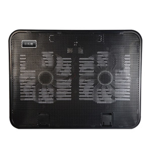 Metal Panel Dual Fan Notebook Cooler Høj Hastighed Silent Laptop Køling Pad Slim Stand Holder til 14 Tommer PC Computer Sort