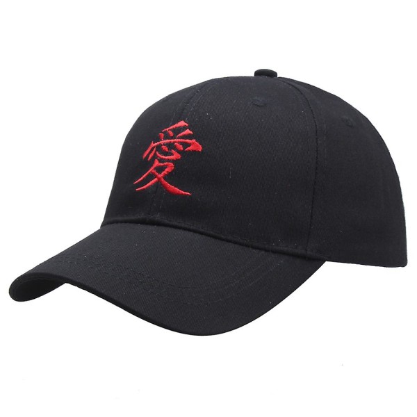 Japan Anime Baseball Cap Mænd Kvinder Ninja Akatsuki Tegneserie Snapback Hat Cloud Broderet Visorer Cap Cosplay Hip Hop Fiskehatte 55-60cm black love