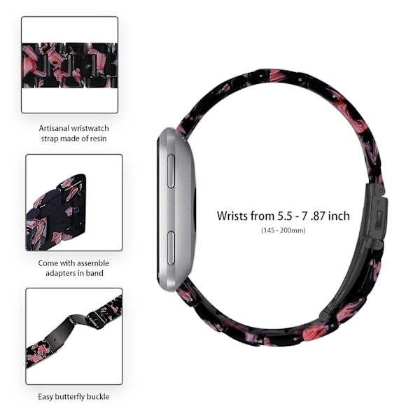 Ersättningsarmband för Garmin Vivoactive 4, 22 mm vattentätt klockarmband i harts, rosa Multicolor Style K Garmin Vivoactive 4