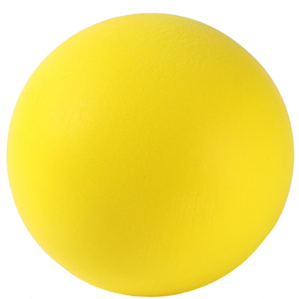 Blød indendørs lydløs bold til børn, specielt elastisk polyurethanlegetøj til indendørs leg, ikke-destruktiv sjov. Gul farve. 7,1 tommer. 145 g orange