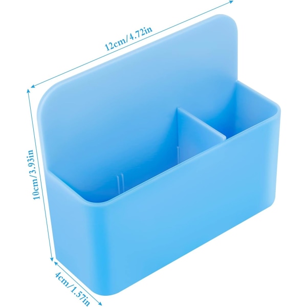 2 STK Magnetisk Marker Box Magnetisk Marker Box Whiteboard Pen Magnetisk Holder til Whiteboards Køleskab Skoleskab Kontor (12×10×4cm, blå)