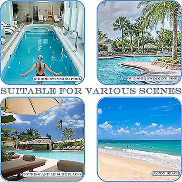 Oppustelig poolstol, multi-madras til pool, 4 i 1 oppustelig bøje til voksne, til strand, fest, ferie (blå)
