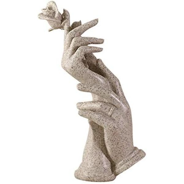Hemdekor Resin Skulptur Hem Figur Hållande Händer Prydnader Par Bröllop Present Prydnader Grey