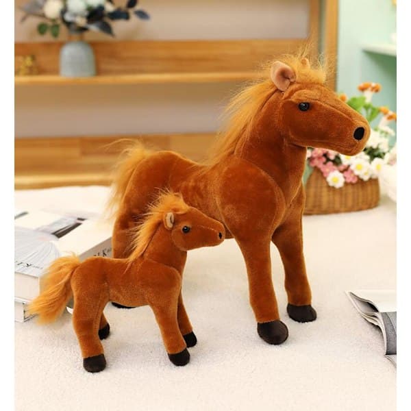 Sød Heste Plyslegetøj, Simuleret Pony Udstoppede Dyr sort 40cm black 40cm