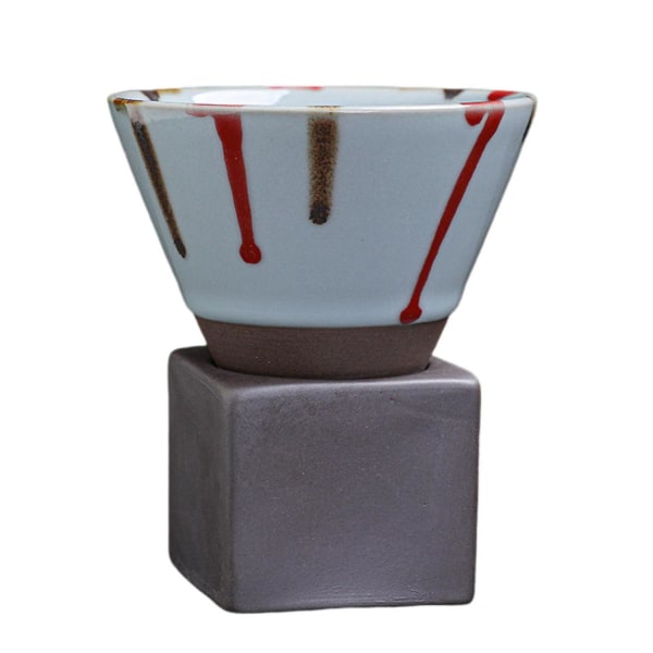 ZHOUBA 150ML Keramisk Trakt Kaffe Kopp med Base Håndlaget Latte Cappuccino Te Espresso Konisk Krus 150ML Light Cyan
