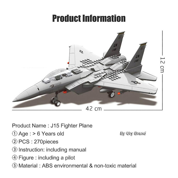 Militär Armé Flygplan Jet Warcraft J-15 Eagle Fighter Morden Warplane Set Flygplansmodeller Byggklossar Leksaker För Pojkar - Klossar - 183PCS Without Box