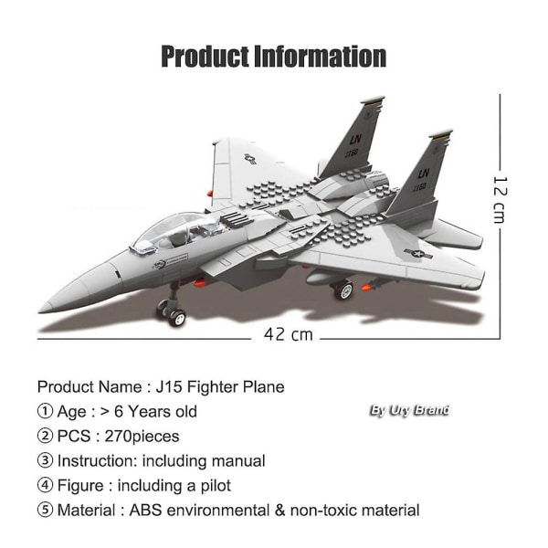 Militær Army Avion Plane Jet Warcraft J-15 Eagle Fighter Morden Warplane Sets Flymodell Byggesteiner Leker For Gutter - Blokker - 270PCS Without Box