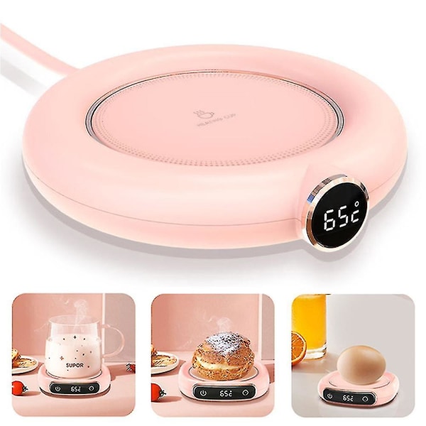 Bärbar USB kaffemuggvärmare med automatisk avstängningsfunktion Elektriska dryckesvärmare presenter Pink