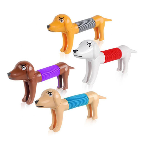 Diy Stress Relief Toy Retractable Tube Dog Decompression Toy Fidget Stretchable Spring Dog NO BOX color02