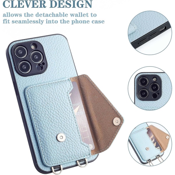 Phone case för iPhone 14 pro max, 6,7 tum - Crossbody phone case med rem för kvinnor