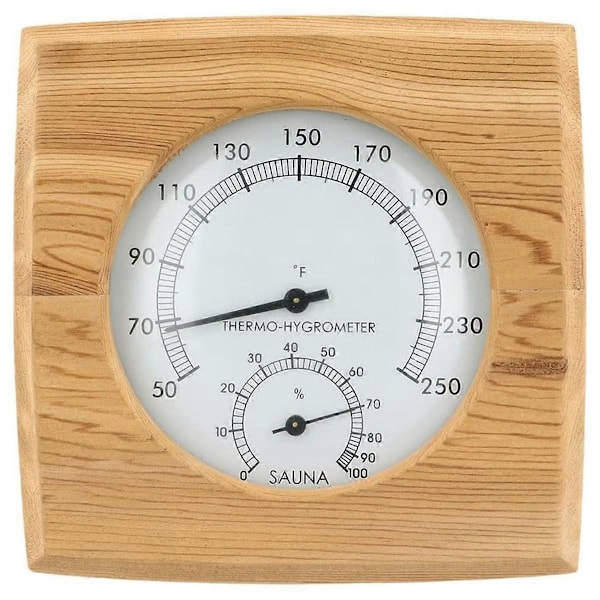 Trä Saunahygrotermometer, Saunatermometer och Hygrometer, Inomhus Fuktighetstemperaturmätning Saunarum