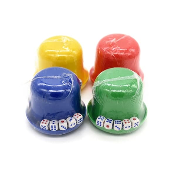 Bar Party Terningkopp Drikkespill Gambling Terningboks 10mm d Tilfeldig Farge 4 pcs