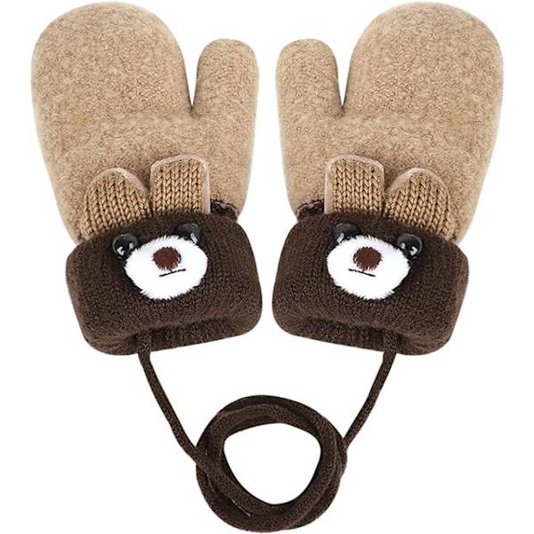 Toddler Magic Stretch Vantar Tjocka Plyschfodrade, Vinter Baby Boys Girls Stickade Vantar Varma Fluffiga Hel Finger Vantar Kallt Väder Skidhandskar