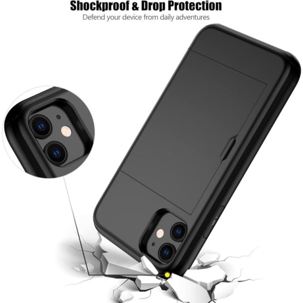 iPhone 11 - Kotelo korttipaikalla Solid® Erittäin vahvistettu Musta Apple iPhone 11