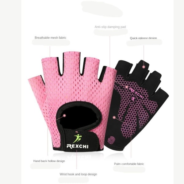 Halvfinger handsker Yoga handsker pink M