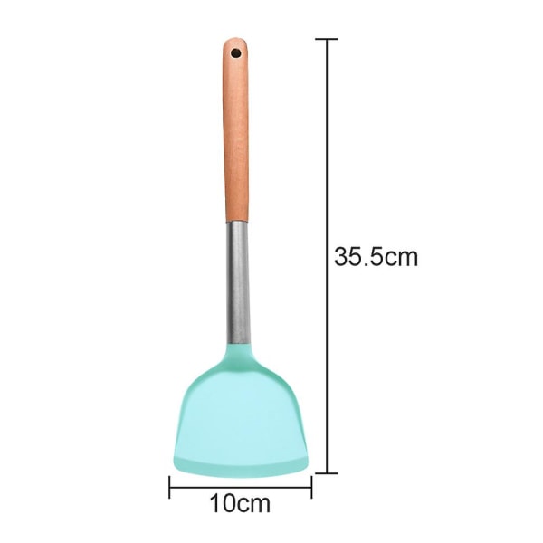 Silicone Kitchen Utensils With Stainless Steel Handle, Non-stick Cooking Spoon, Wooden Handle, Silicone Kitchen Utensils