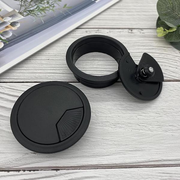 Pöytäkaapelin johtoreikä, 4 kpl musta pöytäjohtoreikäjohto, pöytäjohtoreikäkaapelin järjestäjät kodin ja toimiston pöytäpinnan porttiaukon kansiin Black 80MM