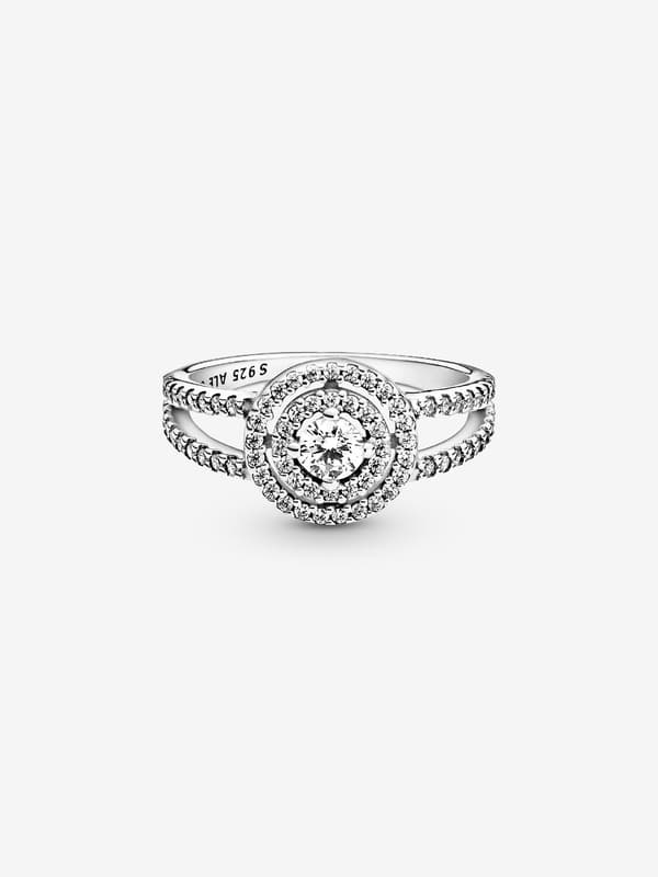 Pandora - Glitrende Dobbel Halo Ring - Sterlingsølv Circumference: 52mm