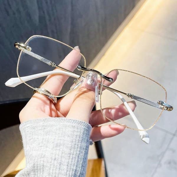 Anti-blålys lesebriller firkantede briller Silver Strength 400