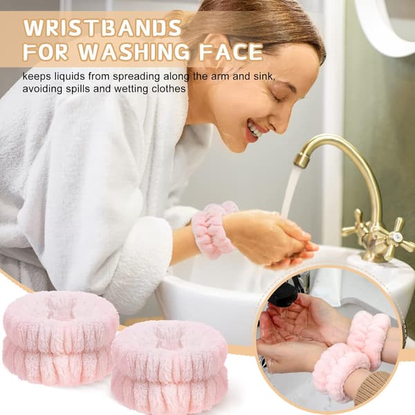 Ansiktsvask Håndleddsbånd Spa Vask Ansiktsbånd Sminke Elastisk Håndleddsvask Bånd Absorberende Håndkle Håndleddsbånd Håndleddsbånd