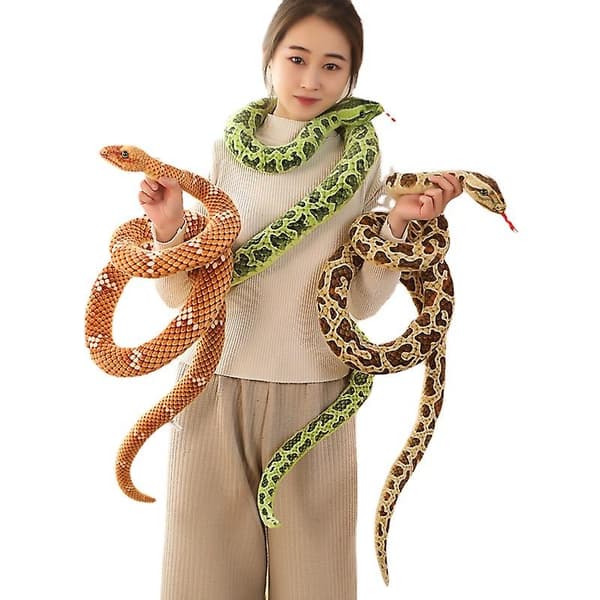Rolig tecknad orm plyschleksak 200cm Blue Snake
