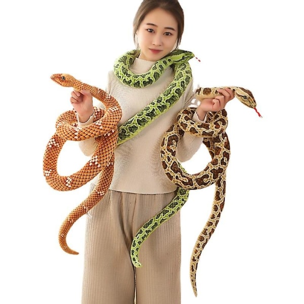 Sjovt tegneserie slange plyslegetøj 200cm Yellow Snake