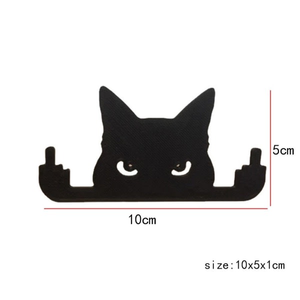 Middelfinger katt Svart katt romvindu 10x5x1cm