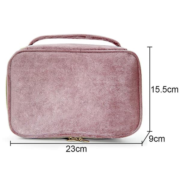 Sminkväska, researrangör för smink, kosmetiska penselväskor Pink