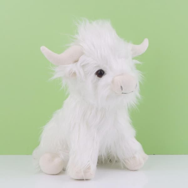 Highland Cow Skotsk Highland Cattle Plysjleker White