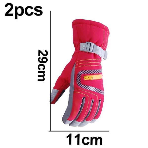 Unisex Vattentäta Vindtäta Vinter Varma Snowboard Skidhandskar L Red