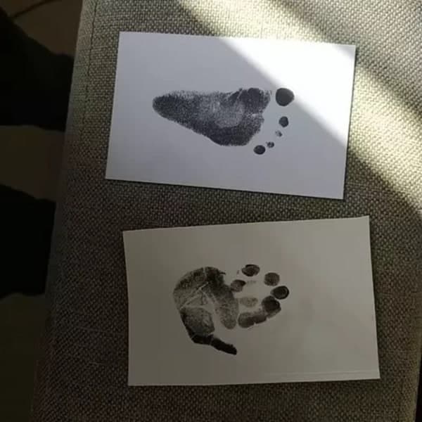 2-pack hand- och fotavtrycksbläckdyna för baby, barn och husdjurstassar vit