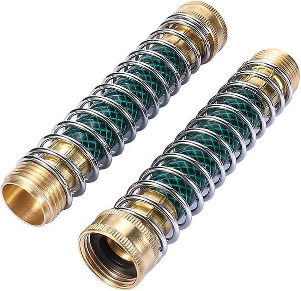Spiral hageslangebeskytter med solid messing kran koblinger adapter forlengelse 2 stk (2 stk) (hy)