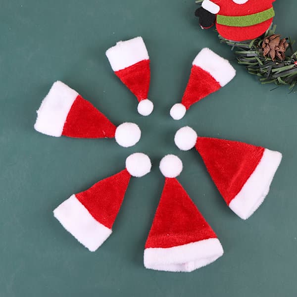 2 st Dockhus Miniatyr Tomteluva Docka Röd Hatt 5*8cm 5*8cm