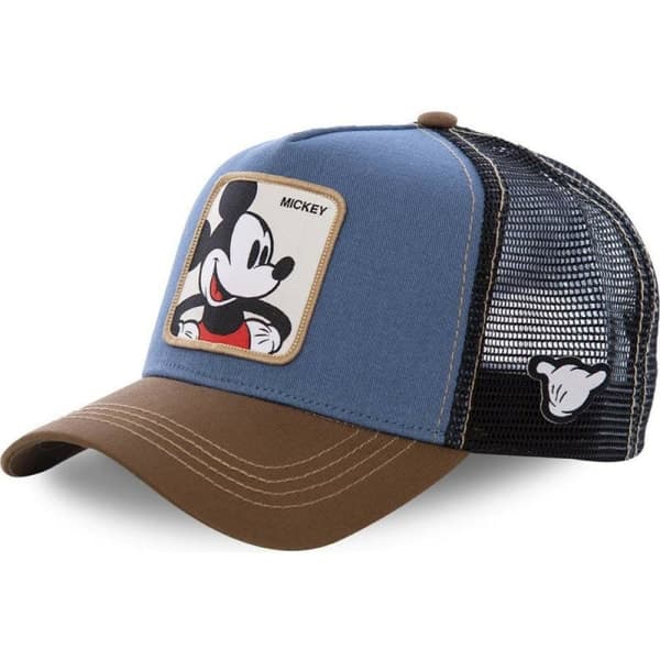 Mickey Baseball Cap Mænd Kvinder Mesh Snapback Trucker Hat - Blue