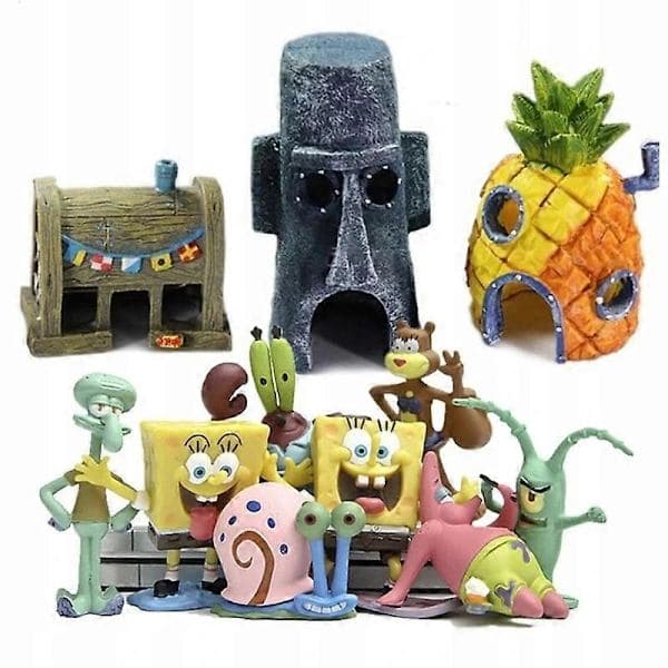 Kunstig dekorasjon for akvarium - Svampebob's hus