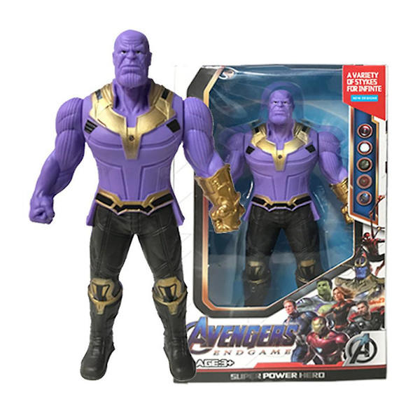 Marvel Avengers Iron-man Spiderman Actionfigurer Captain America Superhelt Model Legetøj Med Lys Børn Gaver Thanos