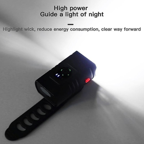 T6 Sykkellys Front 1000 Lumen Sykling Led Kraftig Lommelykt Sykkelbelysning Frontlykt Usb