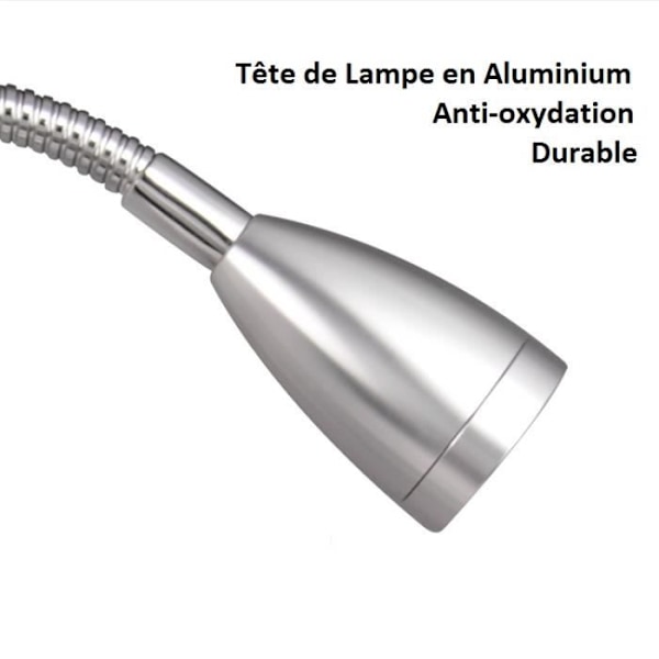 Veggmontert Leselampe, 2 360 Graders Rotasjon LED Svanehals Leselampe, 3000K Nattbords Vegglampe
