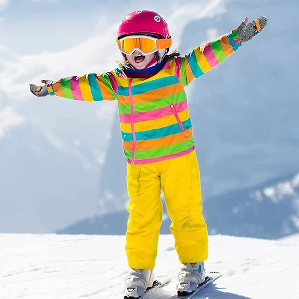 2 par barn vinter stickade handskar, konvertibla varma handskar flip top fingerlösa handskar flerfärgad design, höst och vinter barn handskar randiga