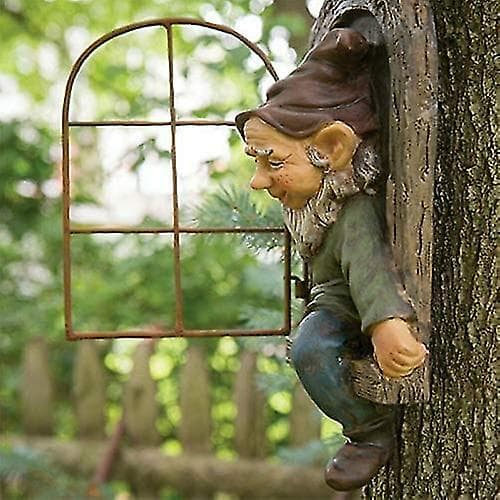 Havefigur Træ Skulptur Havepynt, Pynt Til Indendørs Udendørs (hy)