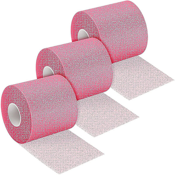 3 st Athletic Pre Wrap Tape för sport Pre-wrap Athletic Tape 2,75 tum av 30 yards pink