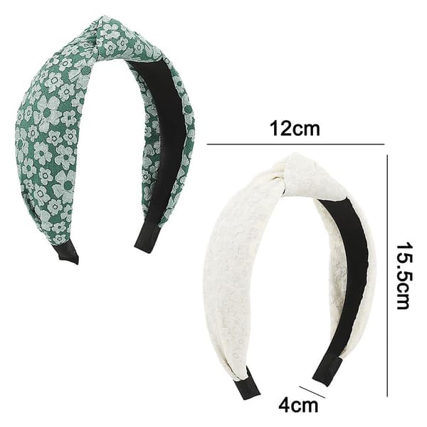 1 stk Knutede Hodebånd for Kvinner, Elegant Dame Hårbånd Svart+hvit White*green