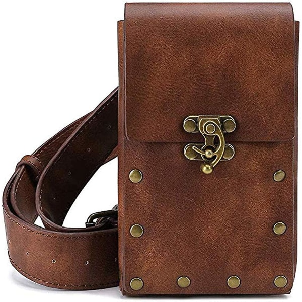 Steampunk midjeväska, magväska, mode gotisk läderväska, axelväska, messengerbag, lårväska, höftväska, handväska, reseväska, vandringsväska