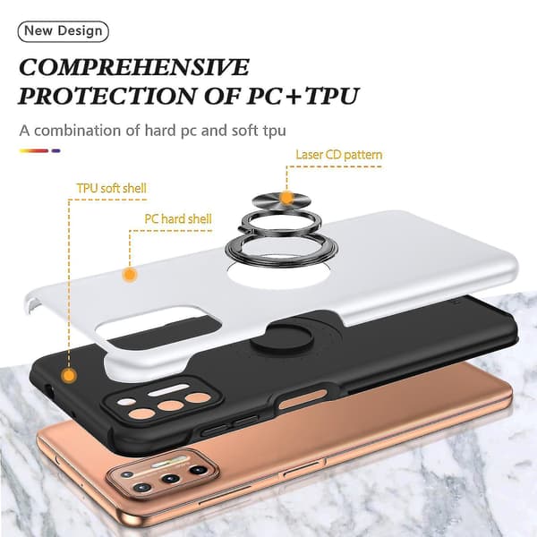 Til Motorola Moto G9 Plus Pc + Tpu Magnetisk Etui Silver