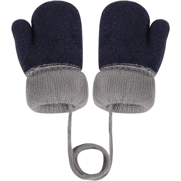 Toddler Magic Stretch Mittens Tjocka Plyschfodrade, Vinter Baby Boys Girls Stickade Vantar Varma Fluffiga Hel Finger Vantar Kallt Väder Skidhandskar
