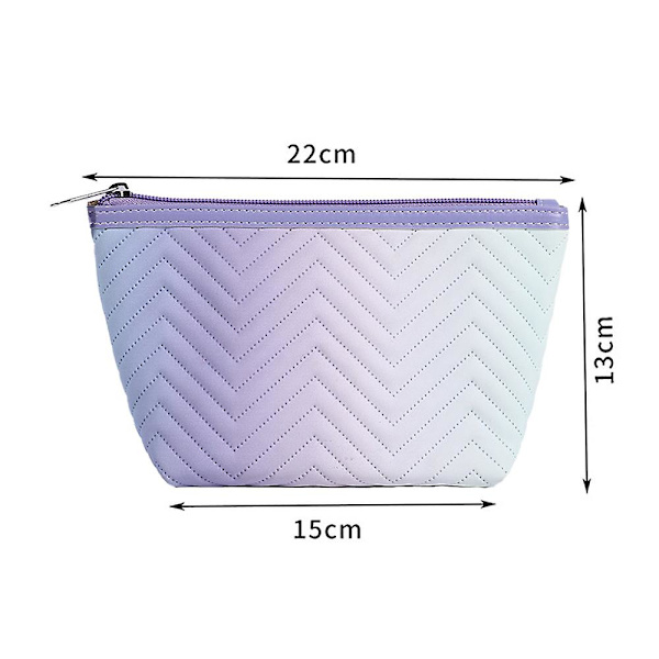 Moderne Trend Enkel Kvindestribet Gradvis Farve Makeup Opbevaringspose Gradual purple
