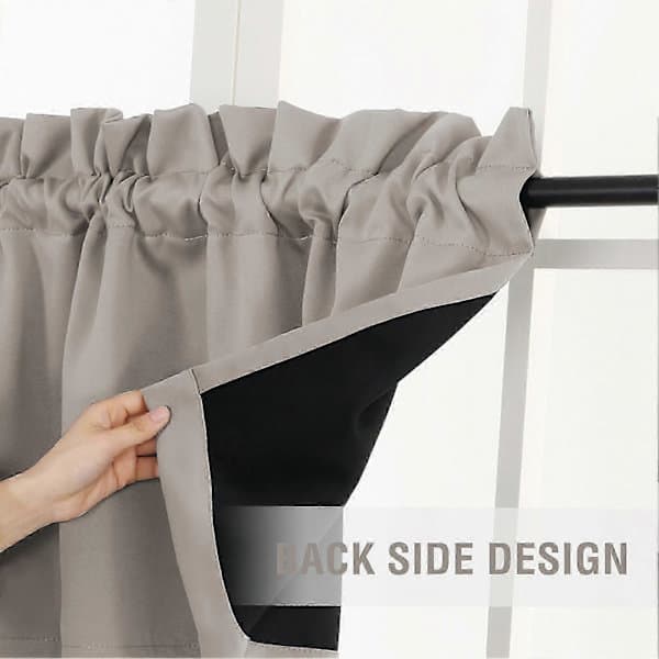 2 st Gardiner Draperi Ljusblockerande Modern Elegant Enfärgad Svart Foder Vardagsrum Sovrum Fönstertäckning Heminredning KAESI Grå - Vit Grey - White